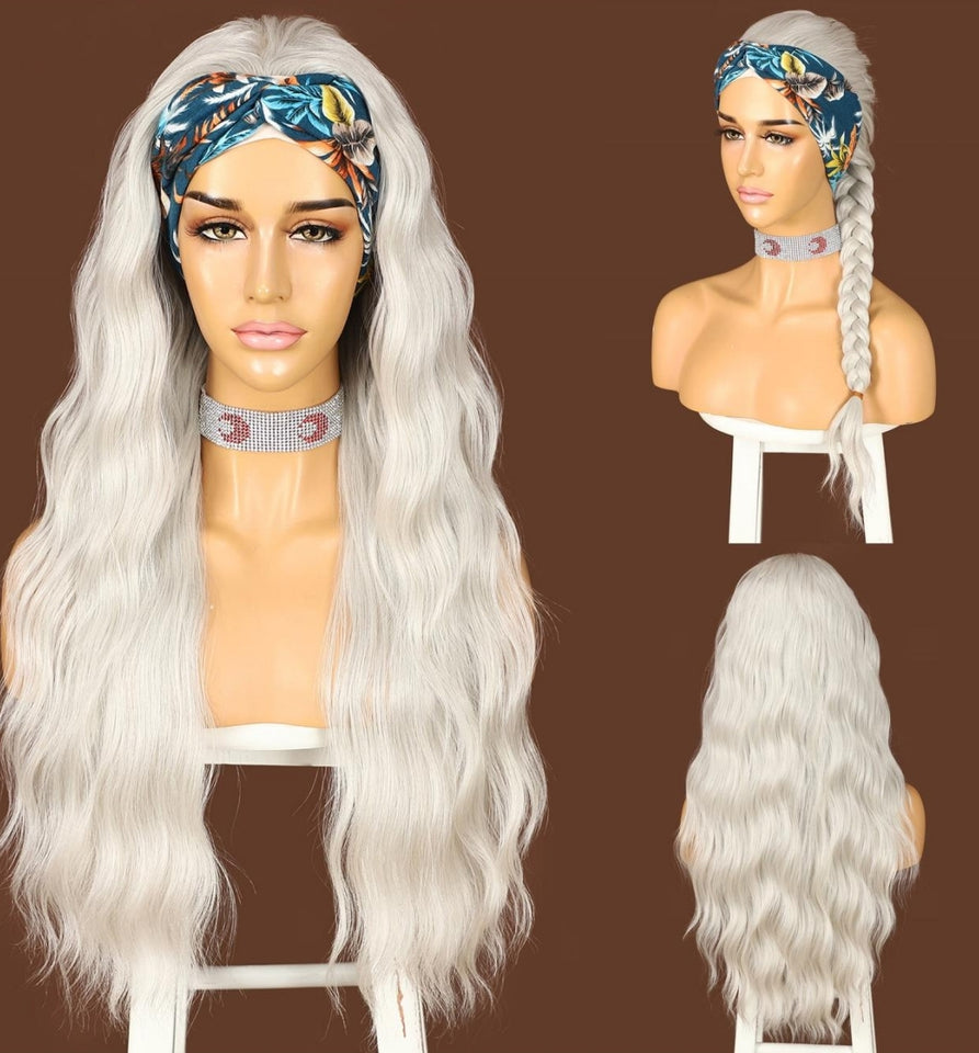 SNOW WHITE HEADBAND WIG LOOSE WAVE 24"