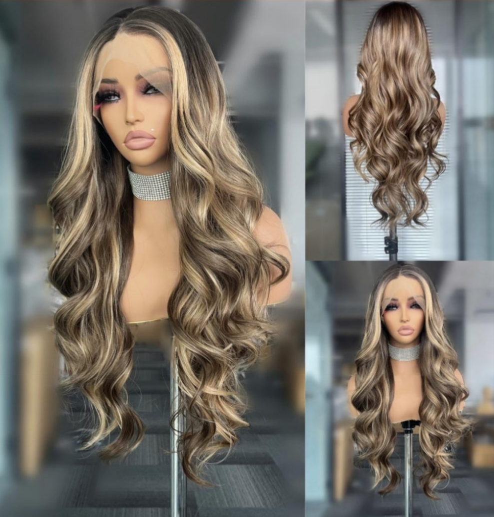 Balayage Heat-Resistant Wig - CARAMEL TWIRL