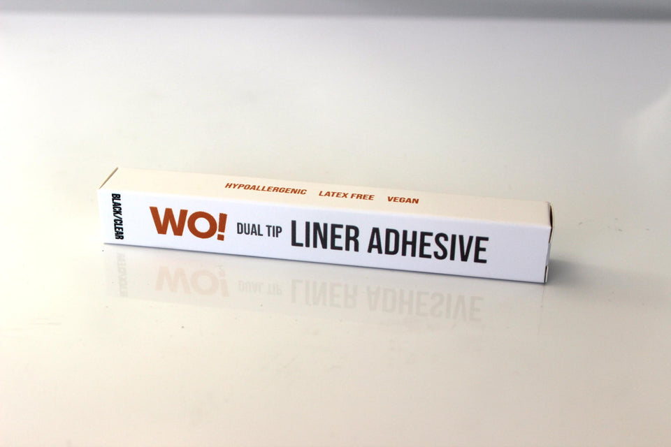 WO! LINER ADHESIVE Dual-Ended Black/Clear Eyeliner Glue Pen