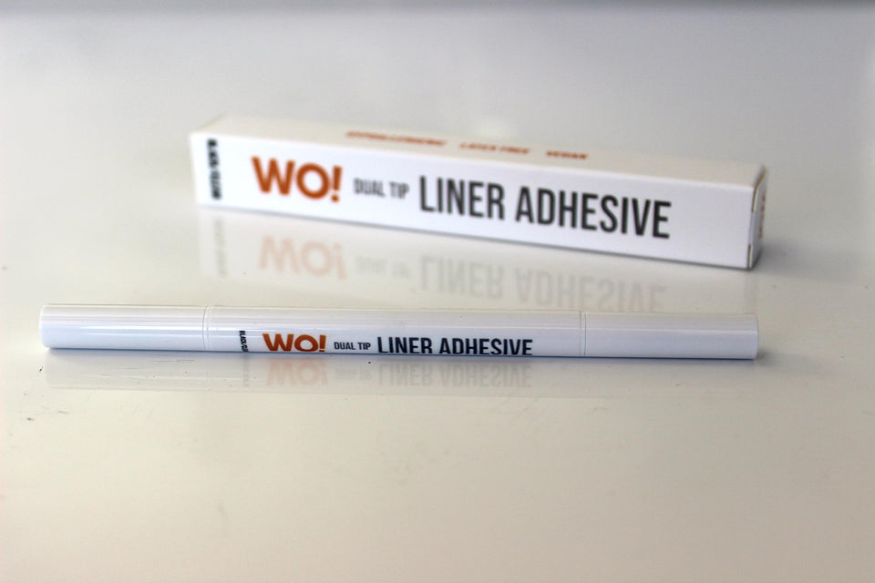 WO! LINER ADHESIVE Dual-Ended Black/Clear Eyeliner Glue Pen