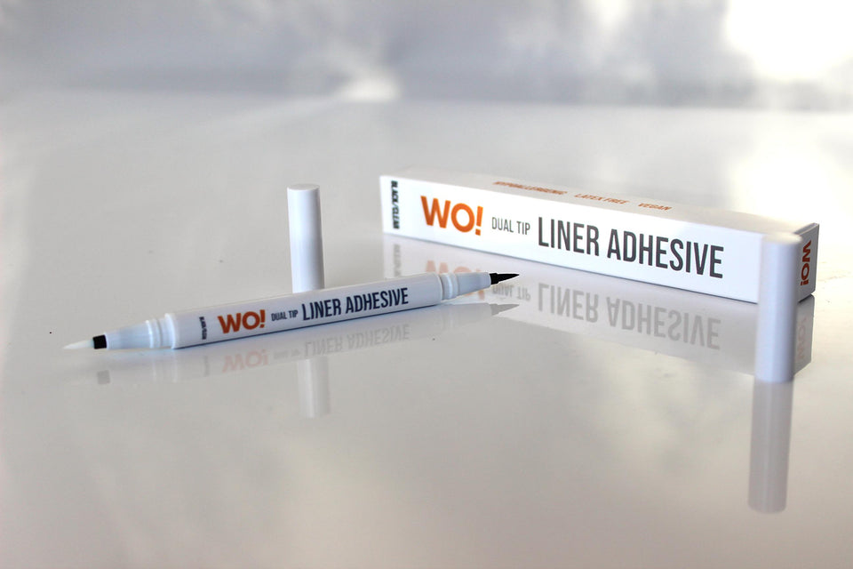 WO! LINER ADHESIVE Dual-Ended Black/Clear Eyeliner Glue Pen