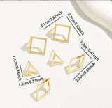 'HOLOGRAPHY' 2-Way Geometric Stud Earrings - Rhombus, Triangle, Square