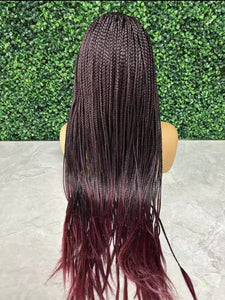 BRAIDED Cornrow Swirl - BURGUNDY