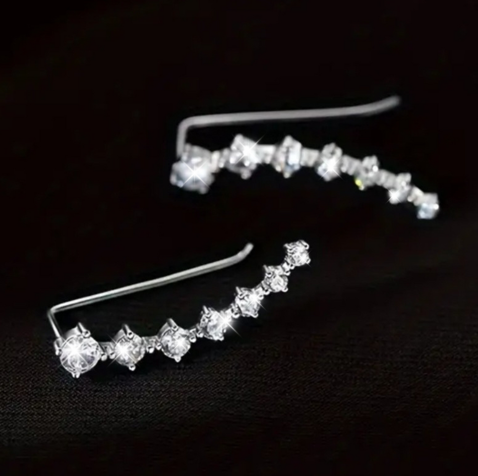 SHOOTING STAR S925 Sterling Silver CZ Earrings