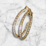 'RIVIERA' 14K GOLD Plated CZ Hoops