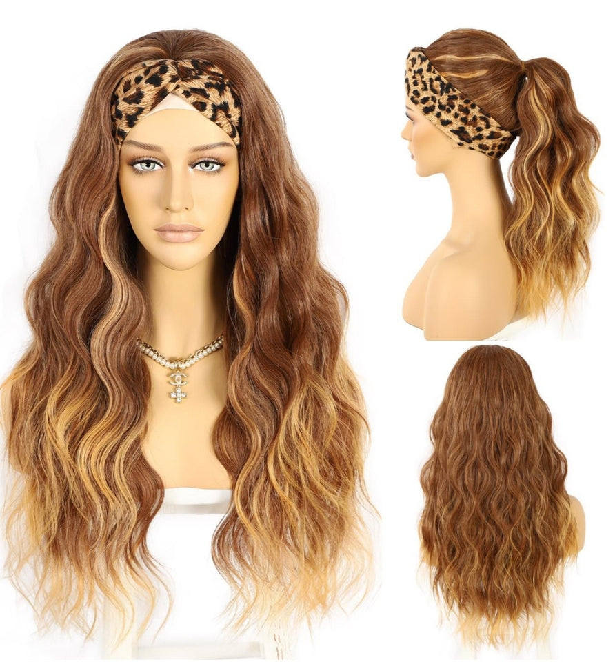 FAWN GOLDEN HIGHLIGHT HEADBAND WIG WAVY 22"