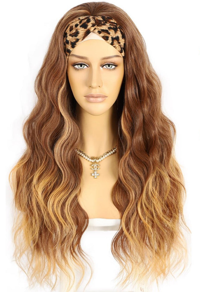 FAWN GOLDEN HIGHLIGHT HEADBAND WIG WAVY 22"