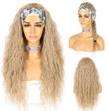 ASH BLONDE HEADBAND WIG WATER WAVE 24"