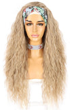 ASH BLONDE HEADBAND WIG WATER WAVE 24"