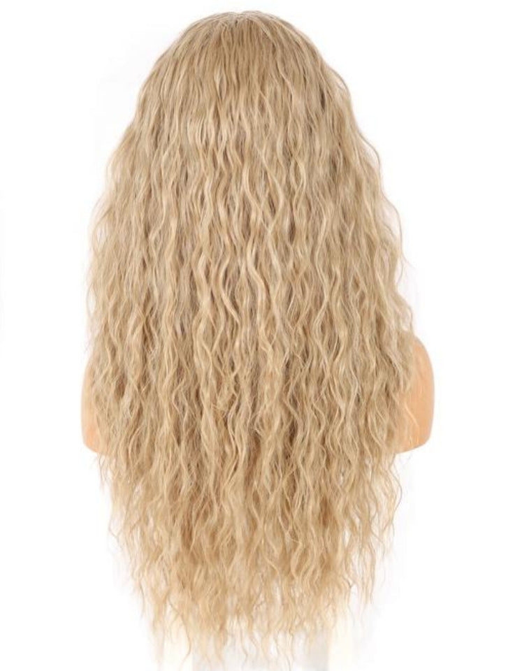 ASH BLONDE HEADBAND WIG WATER WAVE 24"