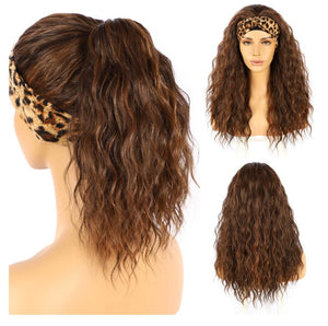BROWN HIGHLIGHT HEADBAND WIG WAVY 20"