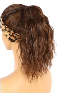 BROWN HIGHLIGHT HEADBAND WIG WAVY 20"