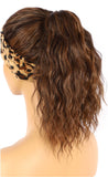 BROWN HIGHLIGHT HEADBAND WIG WAVY 20"