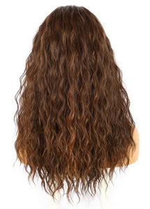 BROWN HIGHLIGHT HEADBAND WIG WAVY 20"