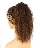 BROWN HIGHLIGHT HEADBAND WIG WATER WAVE 24"