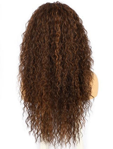 BROWN HIGHLIGHT HEADBAND WIG WATER WAVE 24"