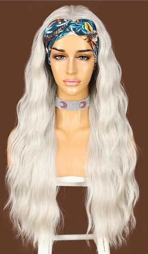 WHITE LIGHTNING HEADBAND WIG BEACH WAVE 24