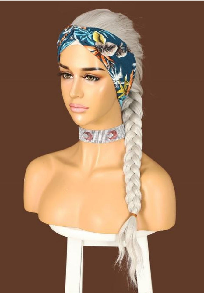 WHITE LIGHTNING HEADBAND WIG BEACH WAVE 24"