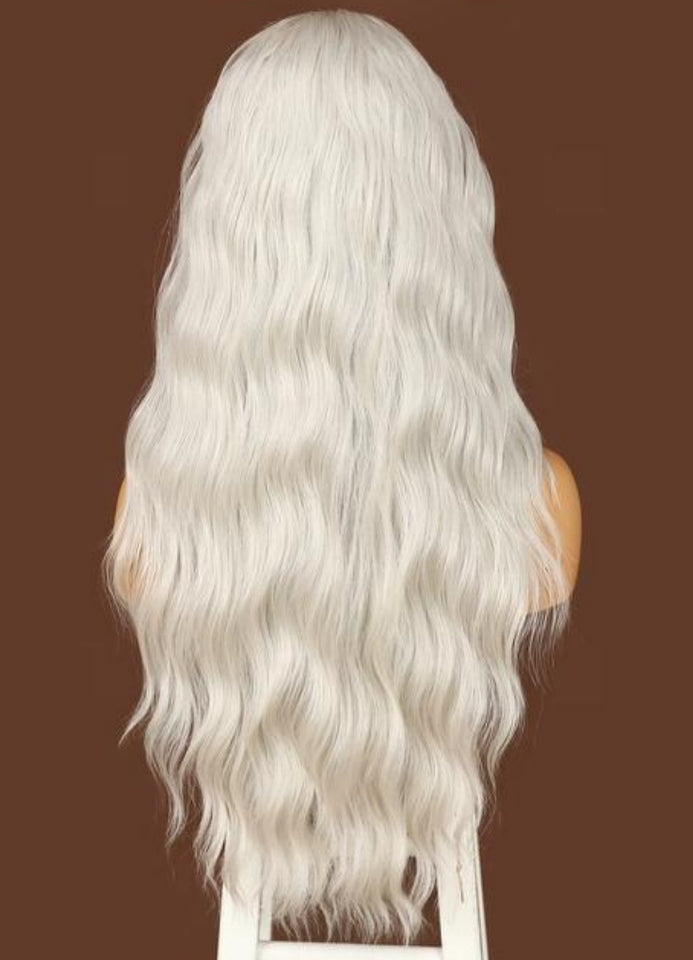 WHITE LIGHTNING HEADBAND WIG BEACH WAVE 24"