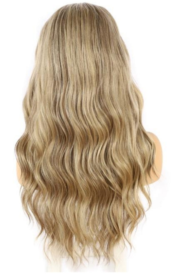 DIRTY BLONDE HEADBAND WIG BEACH WAVE 24"