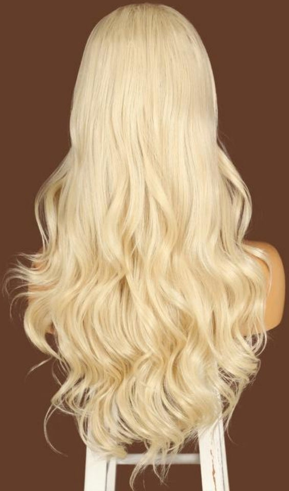 LIGHT BLONDE HEADBAND WIG BODY WAVE 22"